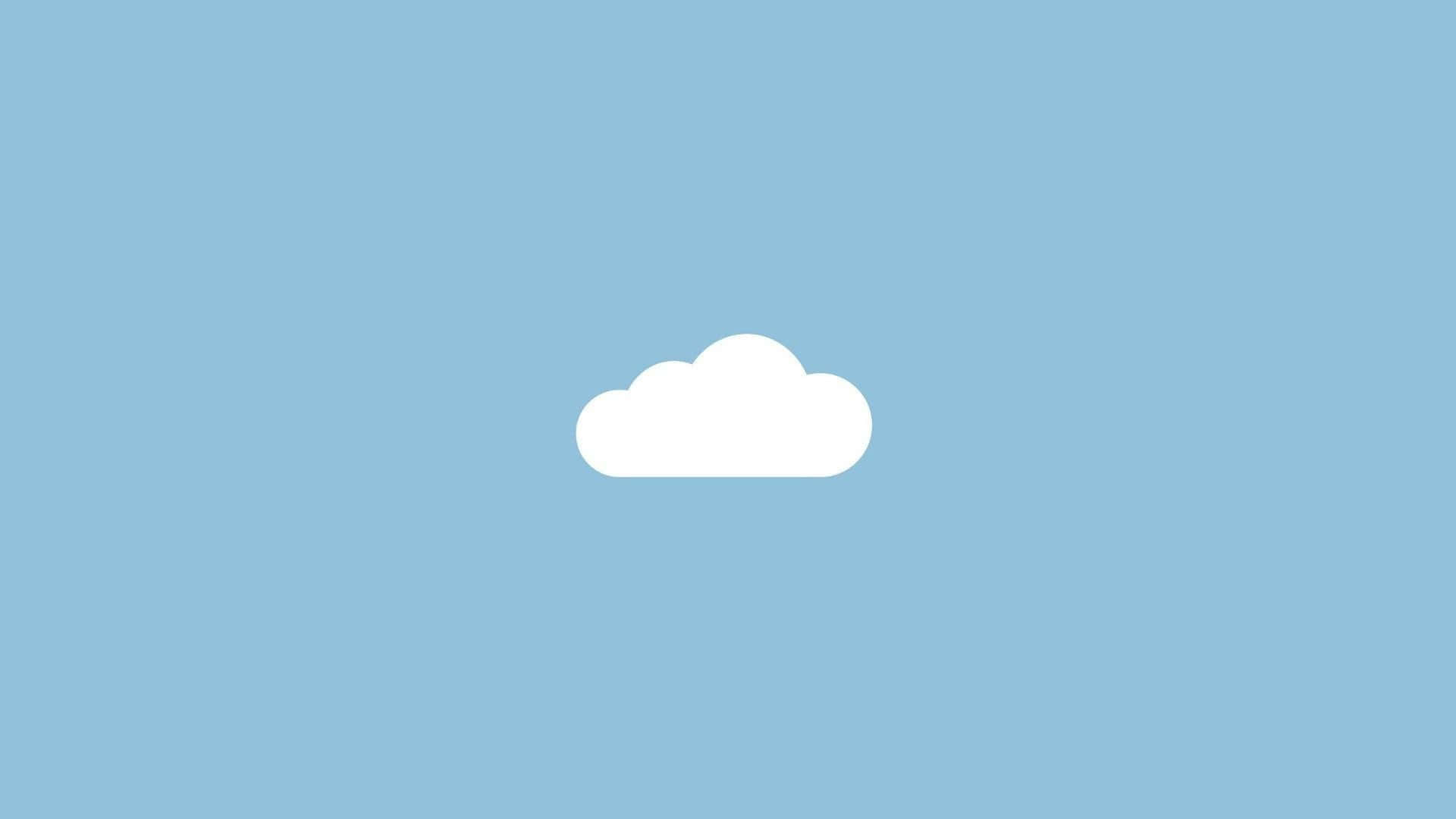 Æstetisk lyseblå illustration af skyede bjerge Wallpaper