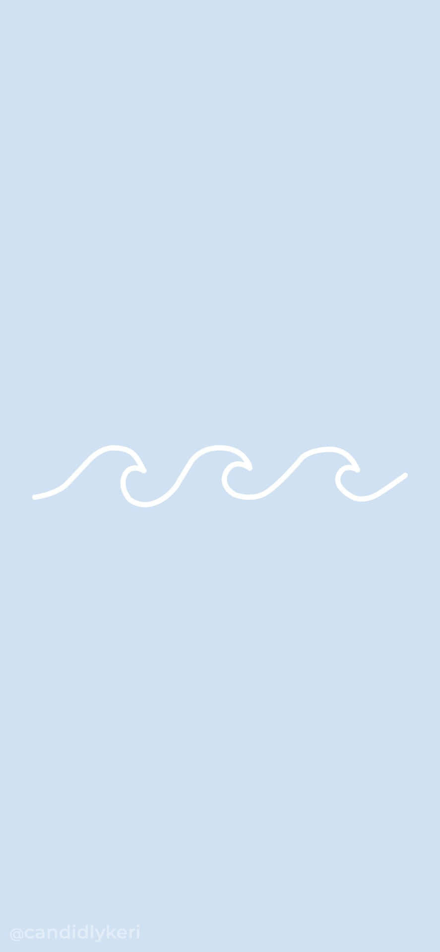 Aesthetic Light Blue Ocean Waves Minimalist Art Wallpaper