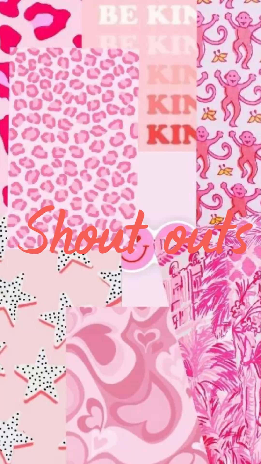 pink and white patterns with the words'shut out'