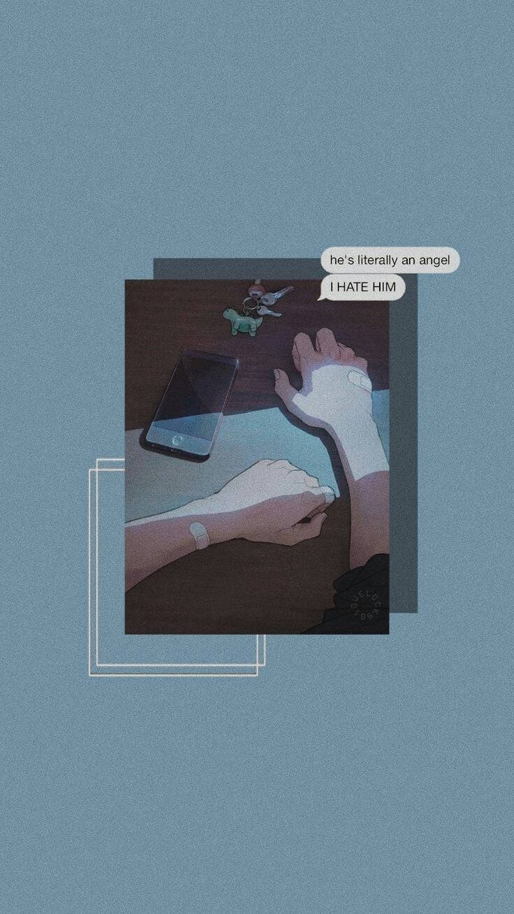 Aesthetic Love Anime Hands And Phone Wallpaper