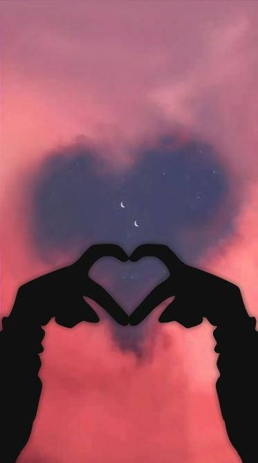 Aesthetic Love Heart-shaped Clouds Wallpaper