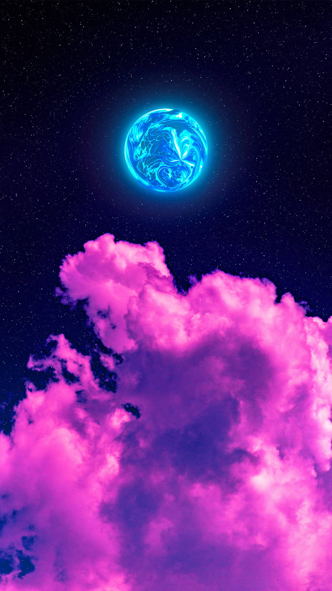 Aesthetic Luna Hot Pink Clouds Digital Art Wallpaper