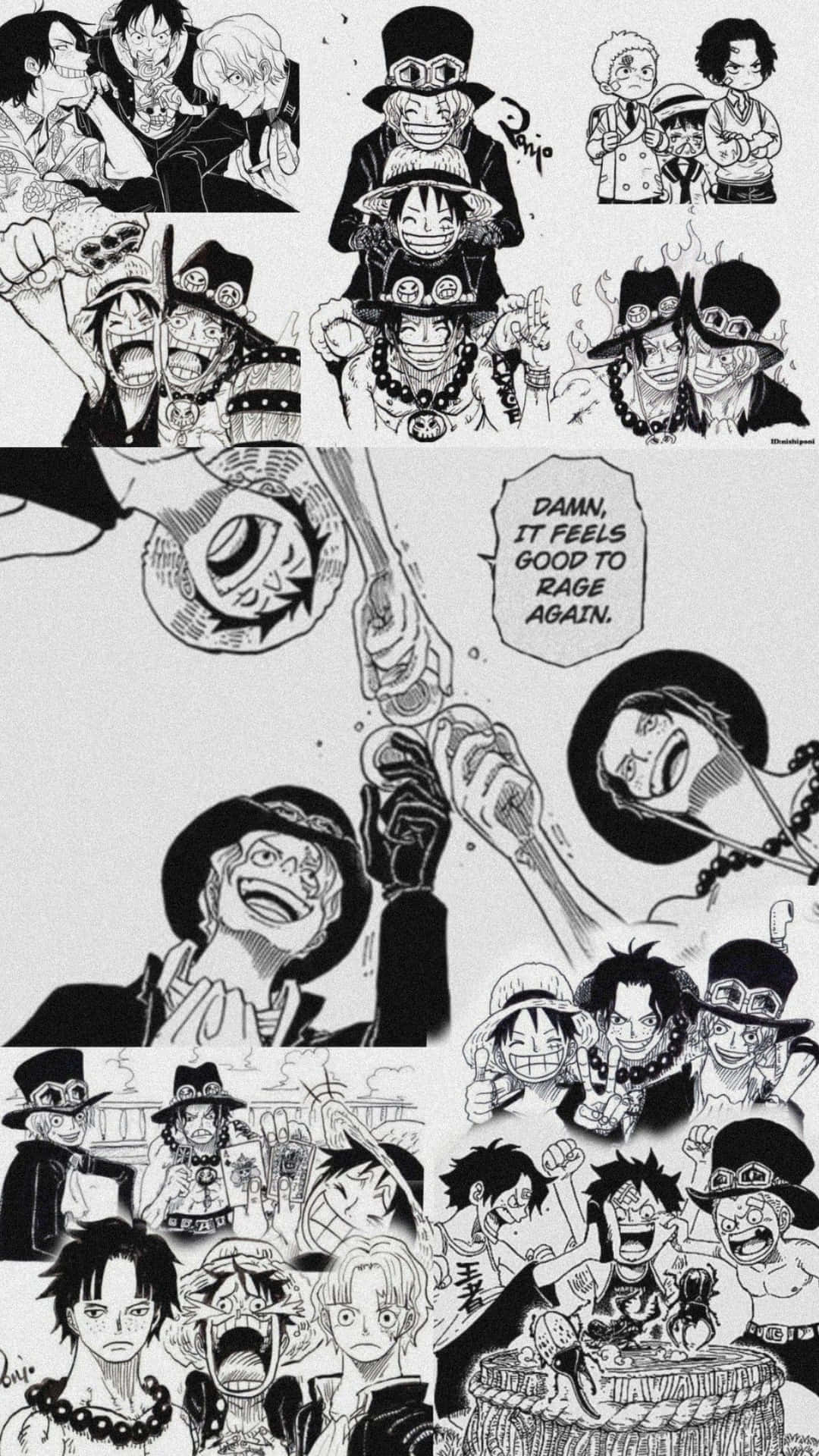 One Piece Black And White Aesthetic Manga Wallpaper
