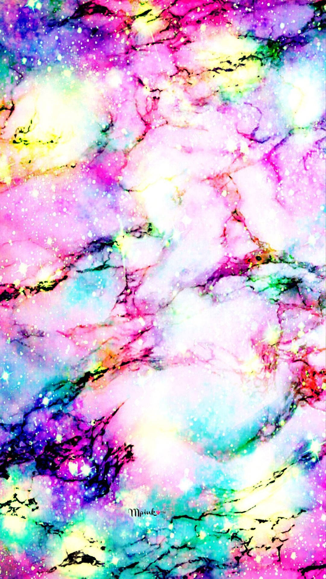 Aesthetic Marble Bursting In Colors Wallpaper