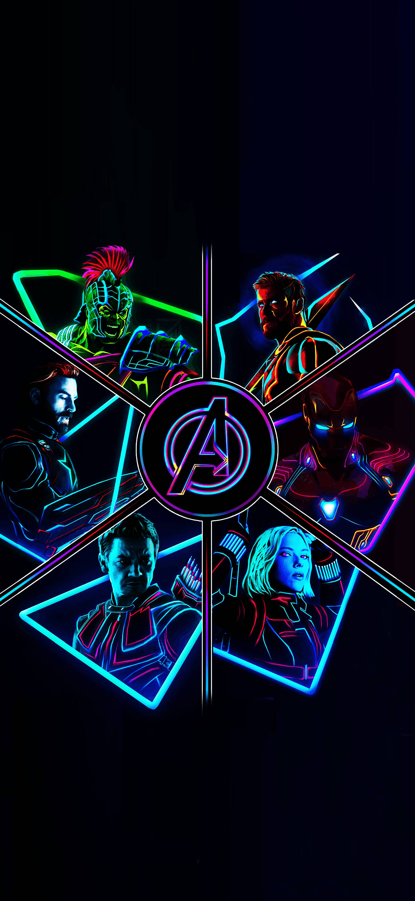 Aesthetic Marvel Iphone Avengers Neon Light Wallpaper