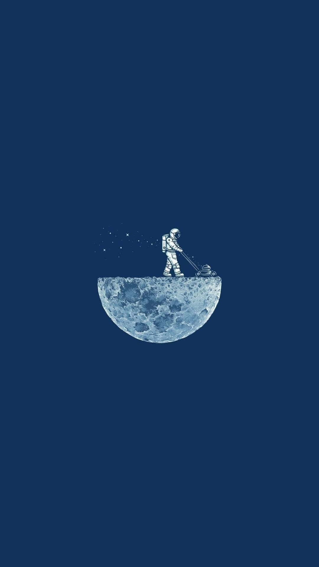 A Man Is Walking On The Moon Wallpaper