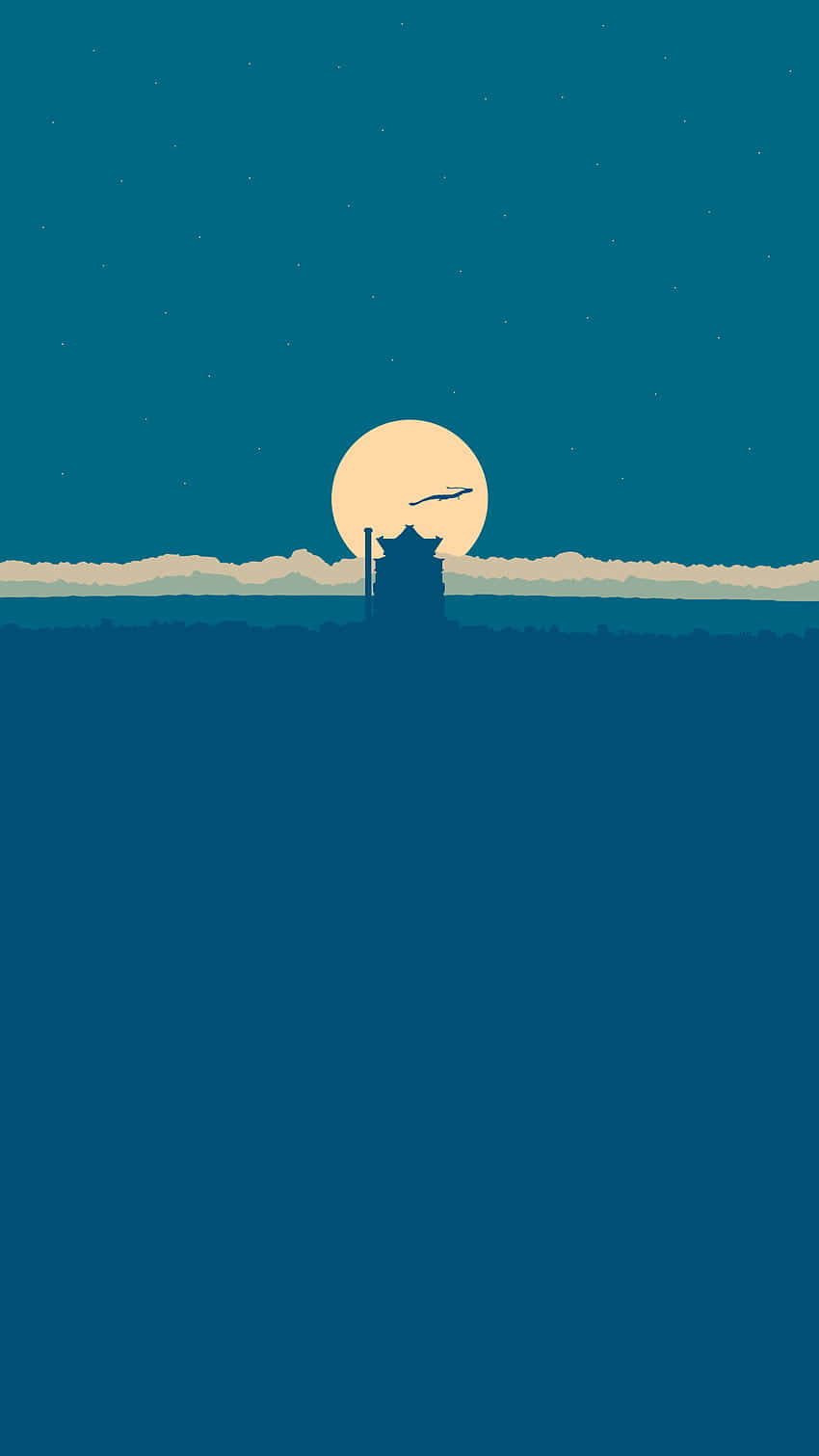 Einblauer Himmel Mit Einem Boot Im Hintergrund. Wallpaper