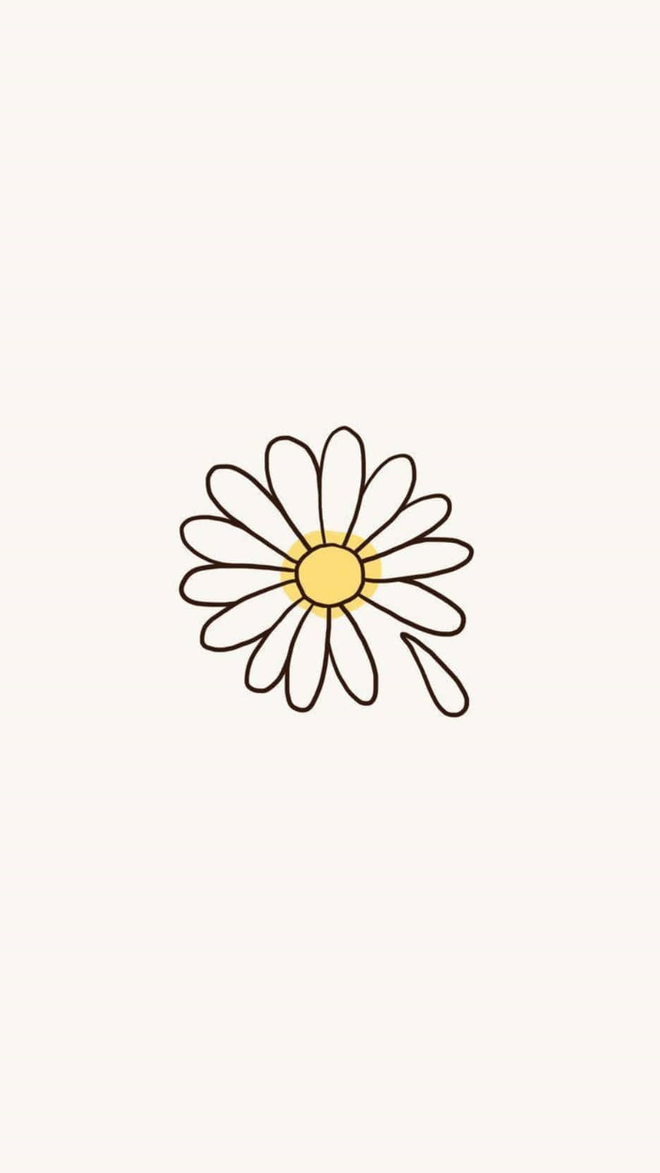 A Daisy Flower Is Drawn On A White Background