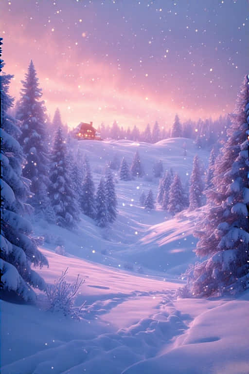 Aesthetic Minimalist Winter Landscape Wallpaper