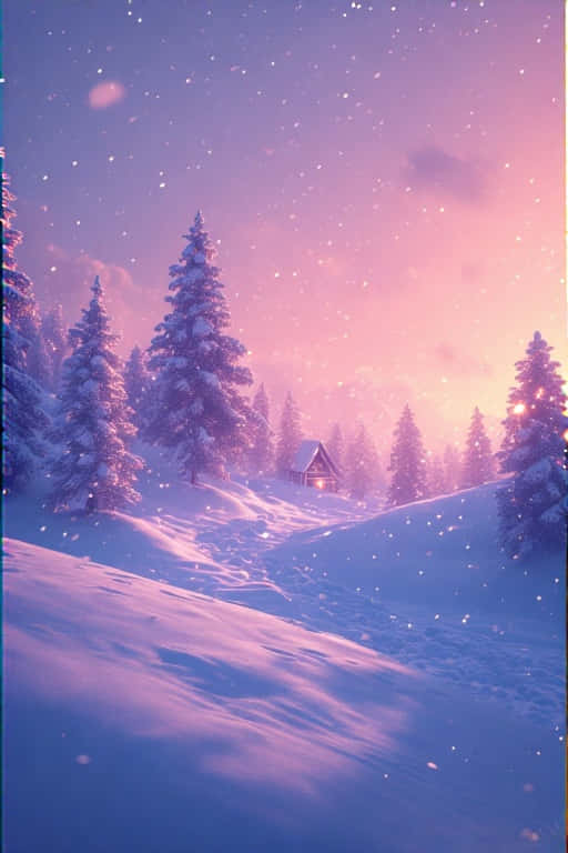Aesthetic Minimalist Winter Landscape Wallpaper