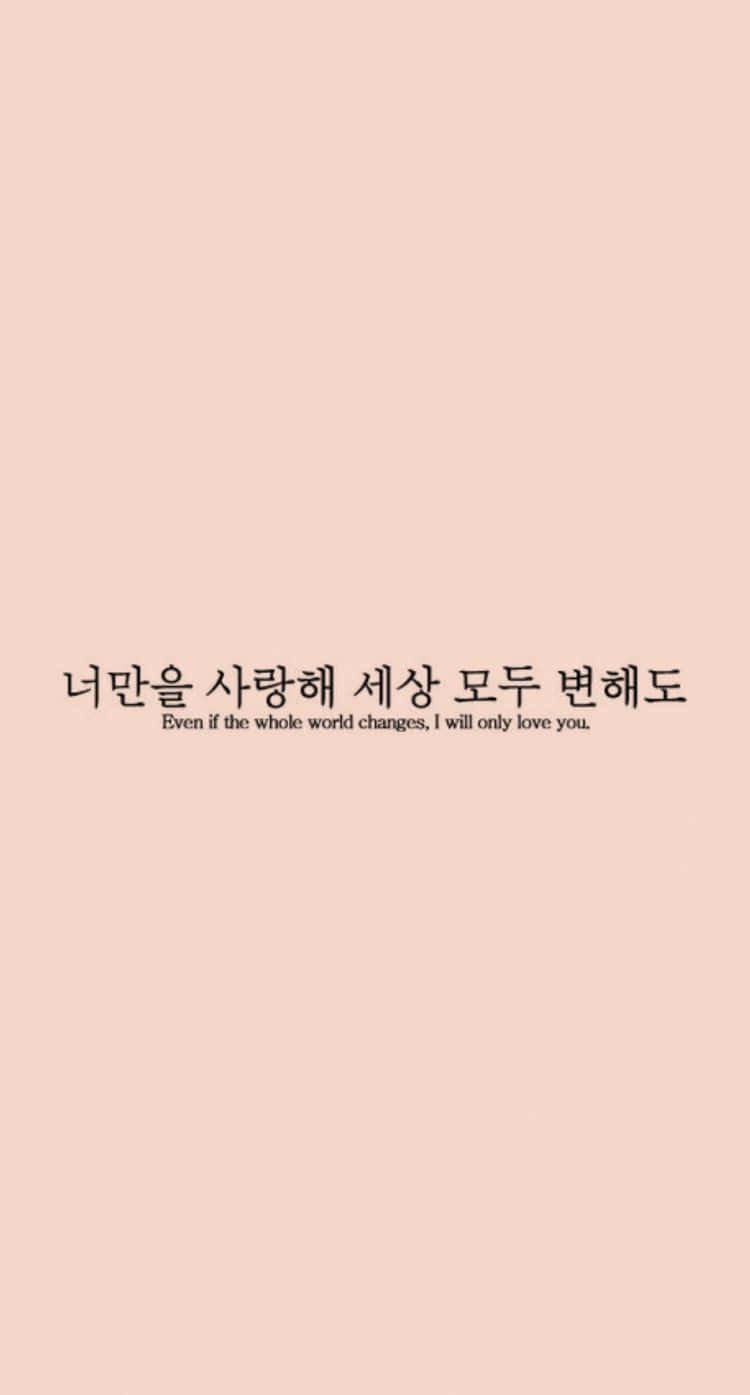 Korean Quote Pink Aesthetic Mood Wallpaper