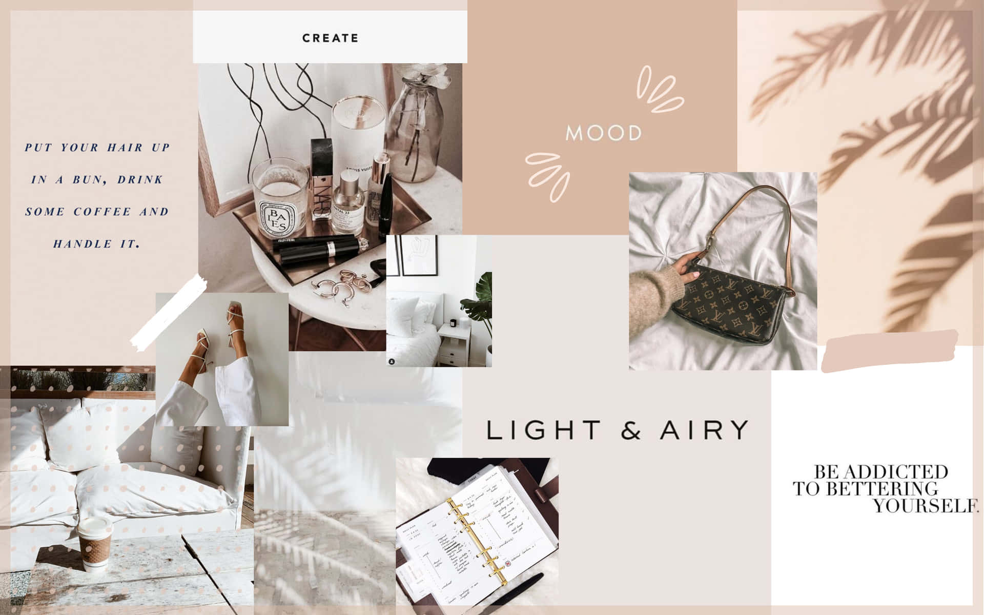 Light And Airy Mood Board Wallpaper