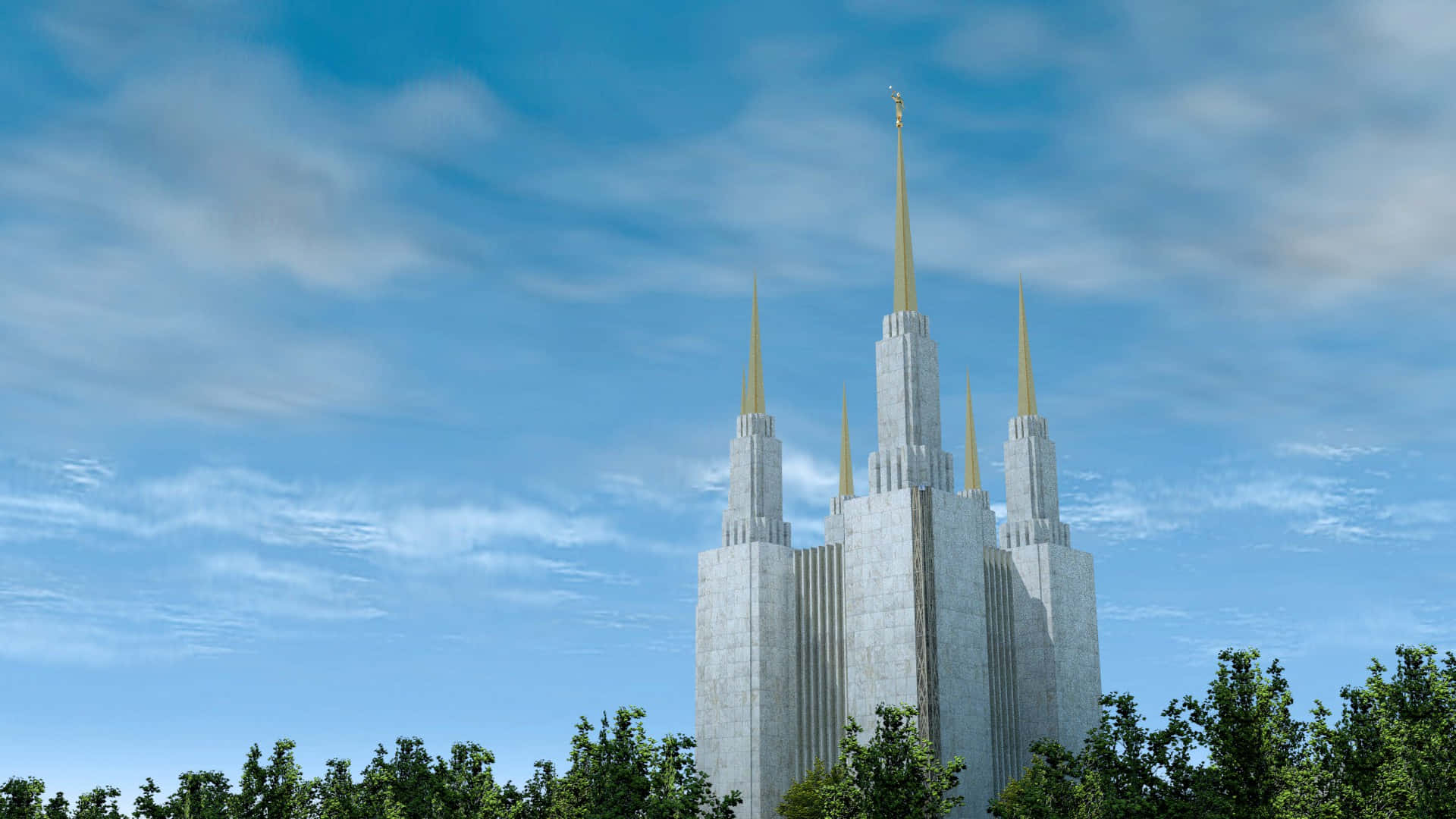 Aesthetic Mormon Temple In Washington Wallpaper