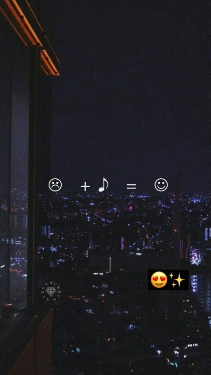 Aesthetic Music Emojis On City View