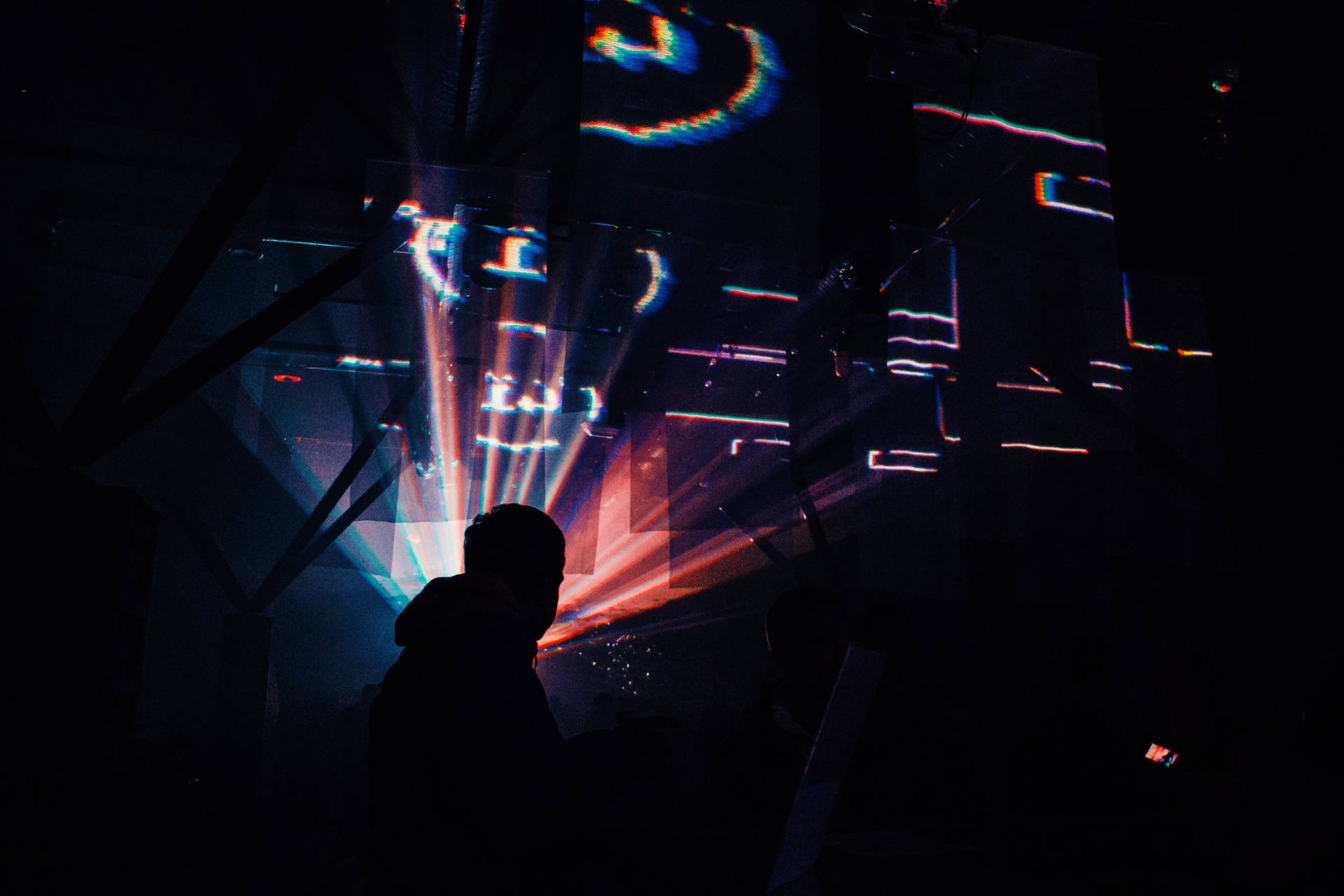 Aesthetic Music With Club Lights And Man Wallpaper