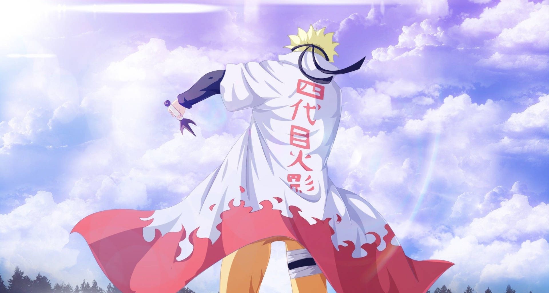 Aesthetic Naruto Hokage Back Angle Portrait Wallpaper
