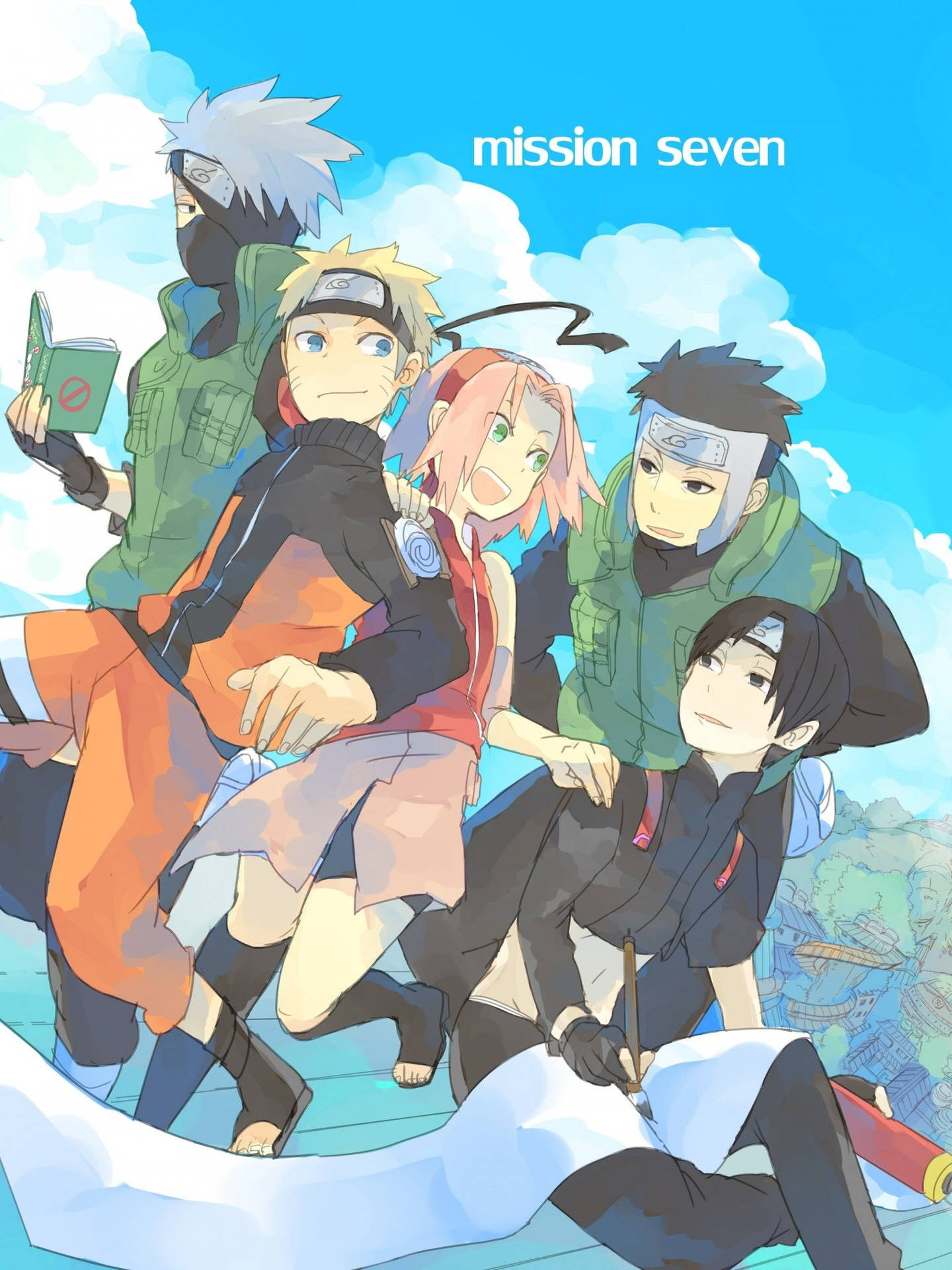 Lagsju Estetisk Naruto Digital Konst. Wallpaper