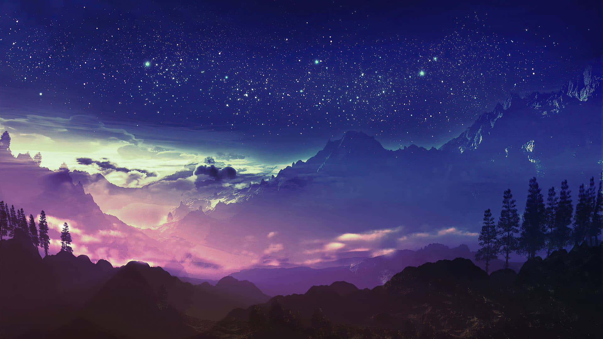 En lilla himmel med stjerner Wallpaper