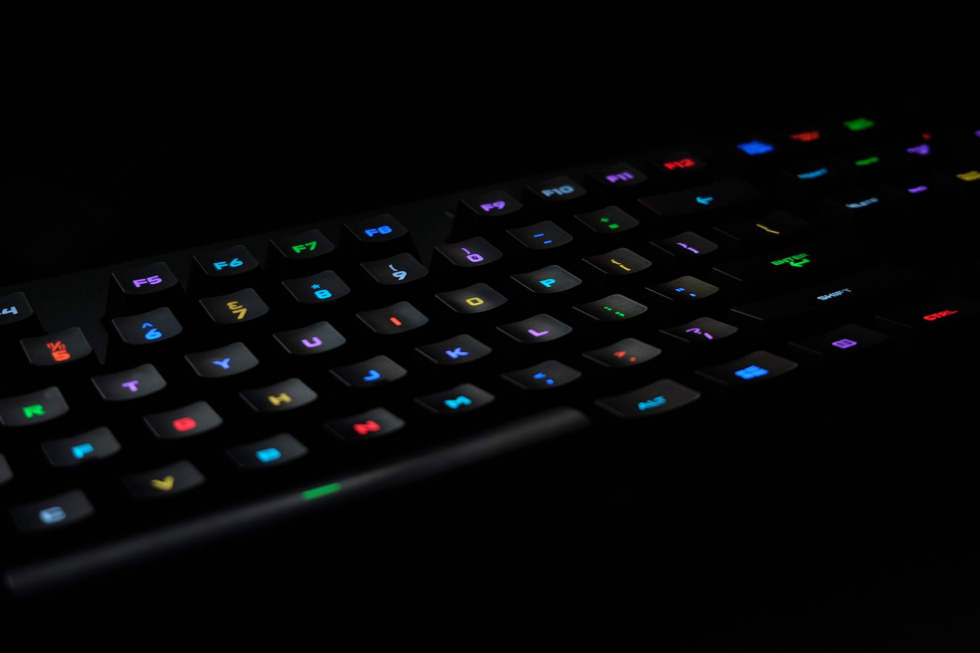 Aesthetic Neon Light Computer Keyboard Background