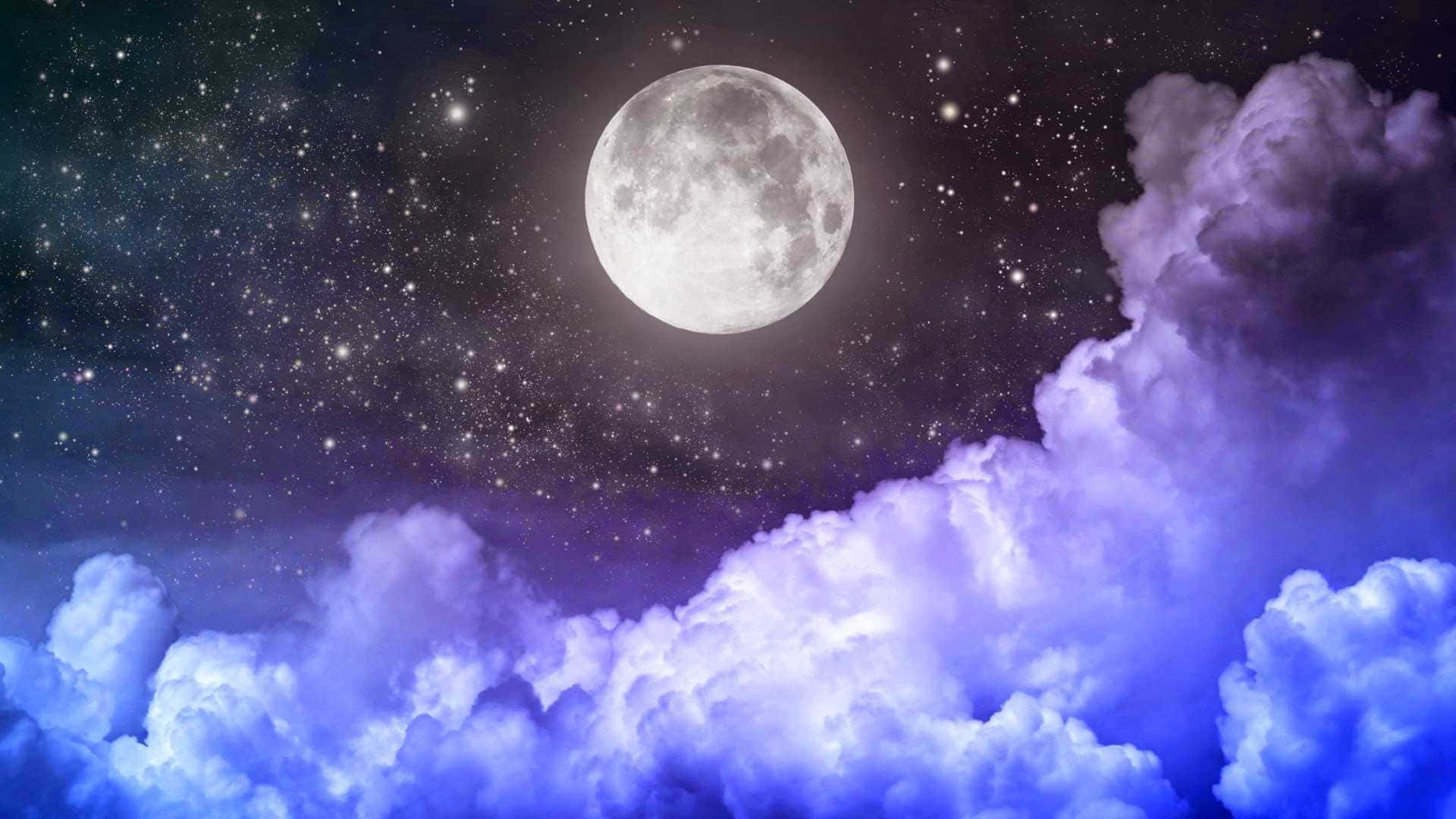 A beautiful, tranquil night sky with a mix of colors and stars glistening in the background. Wallpaper