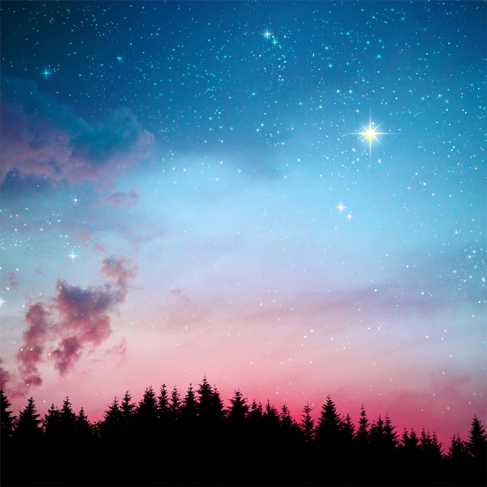 Aesthetic Night Sky Sparkling Wallpaper