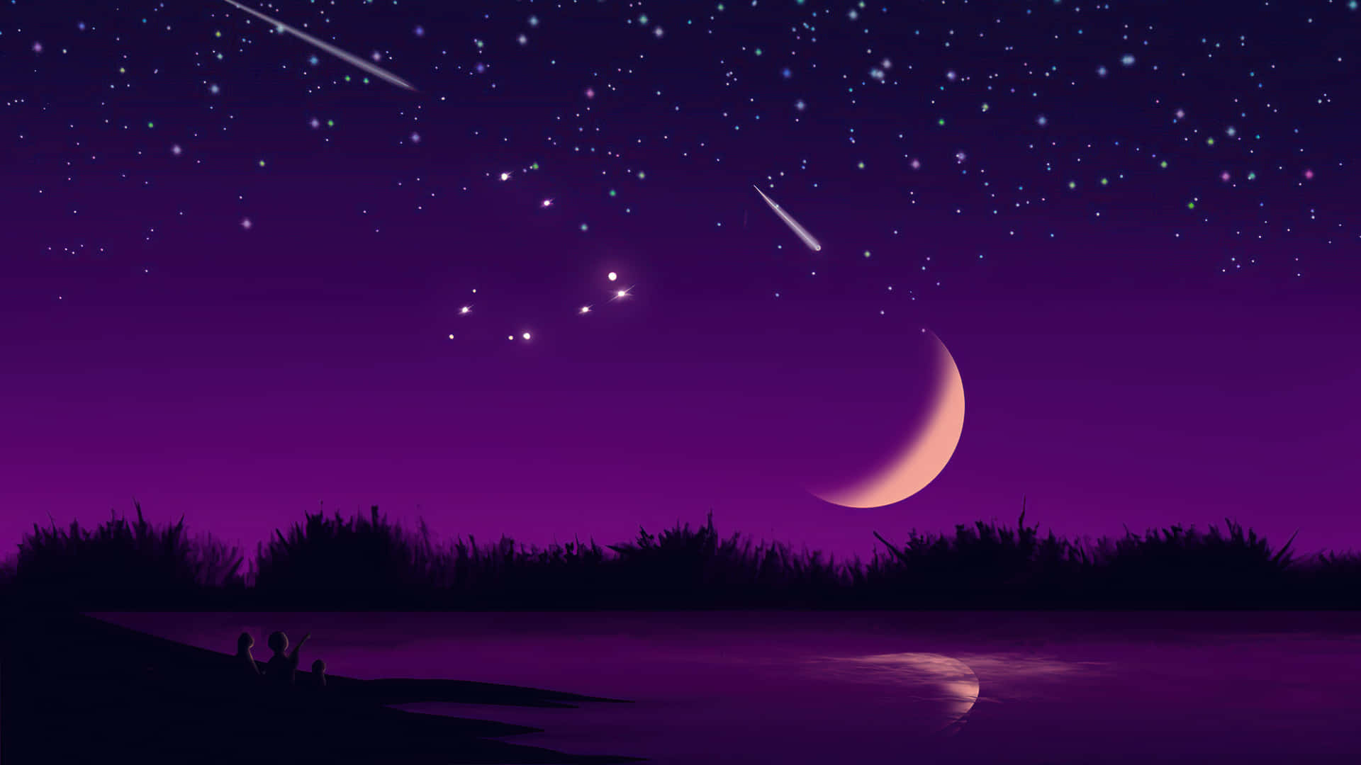 Et syn af et stjerneklart nattehimmel - et perfekt afbræk for at føle en følelse af fred Wallpaper