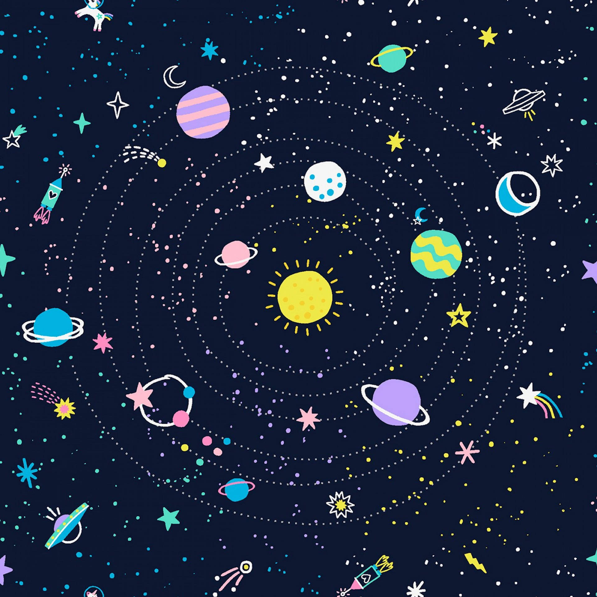 Aesthetic Outer Space Cartoon Art