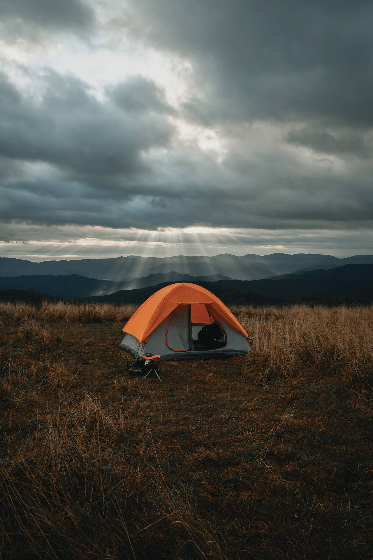 Aesthetic Overcast Cloudy Sky Camping Background