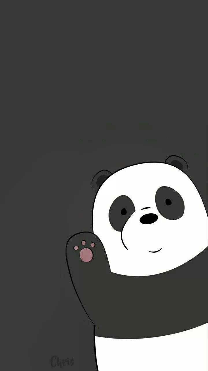 Aesthetic Panda Bear Saying Hi Wallpaper