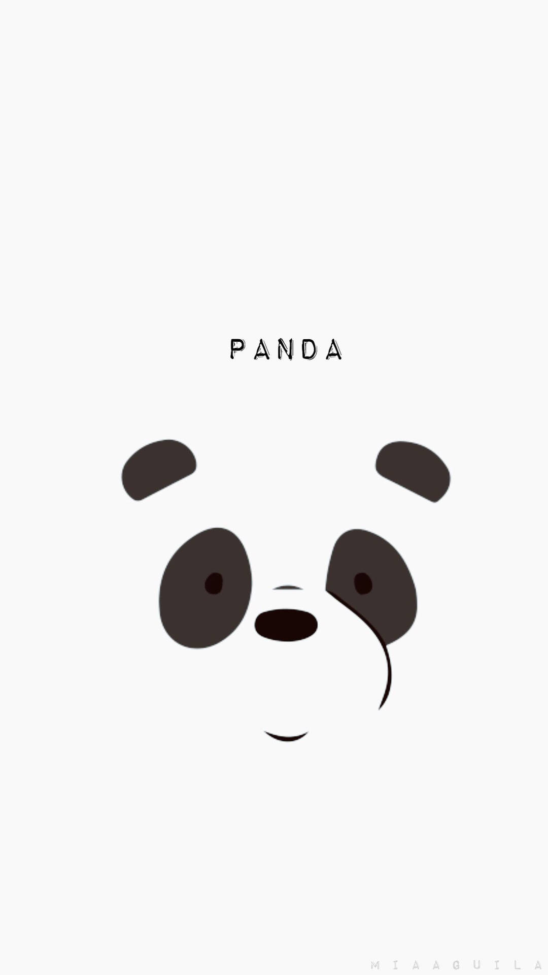 Aesthetic Panda Face Minimalist Wallpaper
