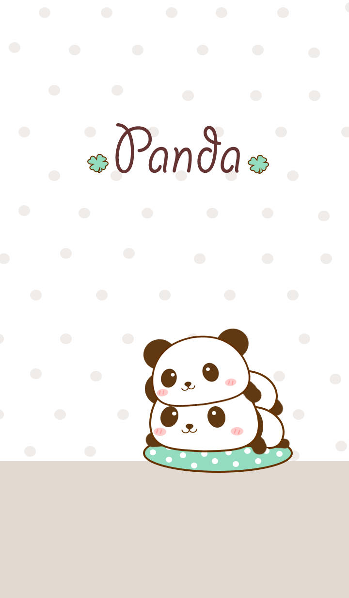 Aesthetic Panda Polka Dots Wallpaper