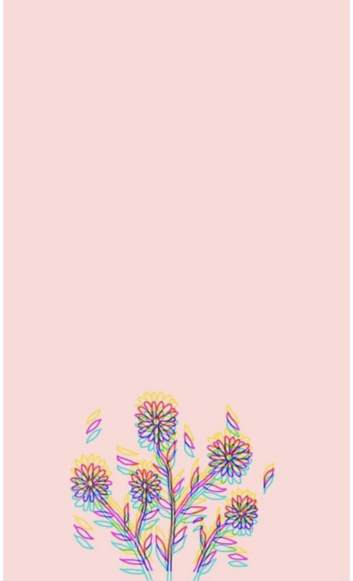 Aesthetic Pastel Blurry Flowers Background