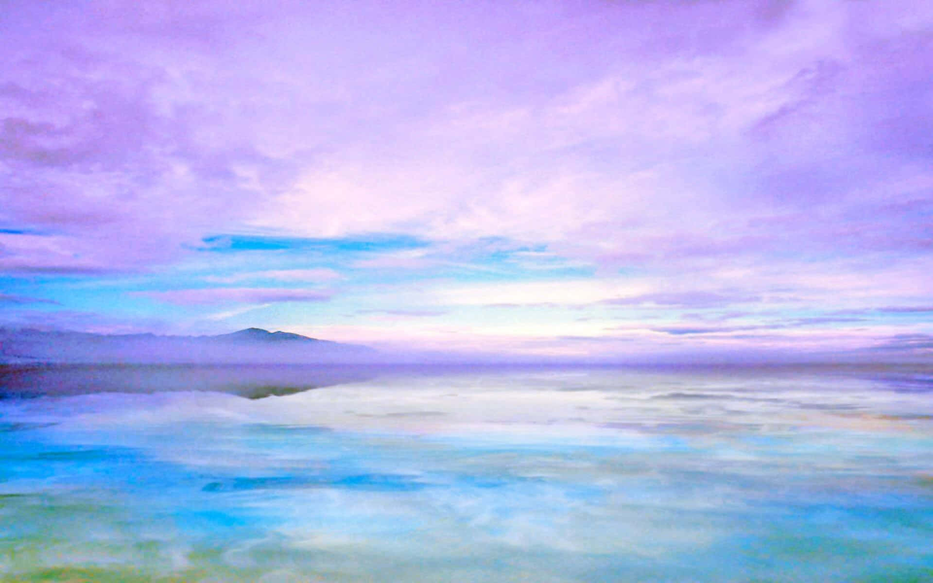 Aesthetic Pastel Sky Blue Sea Background