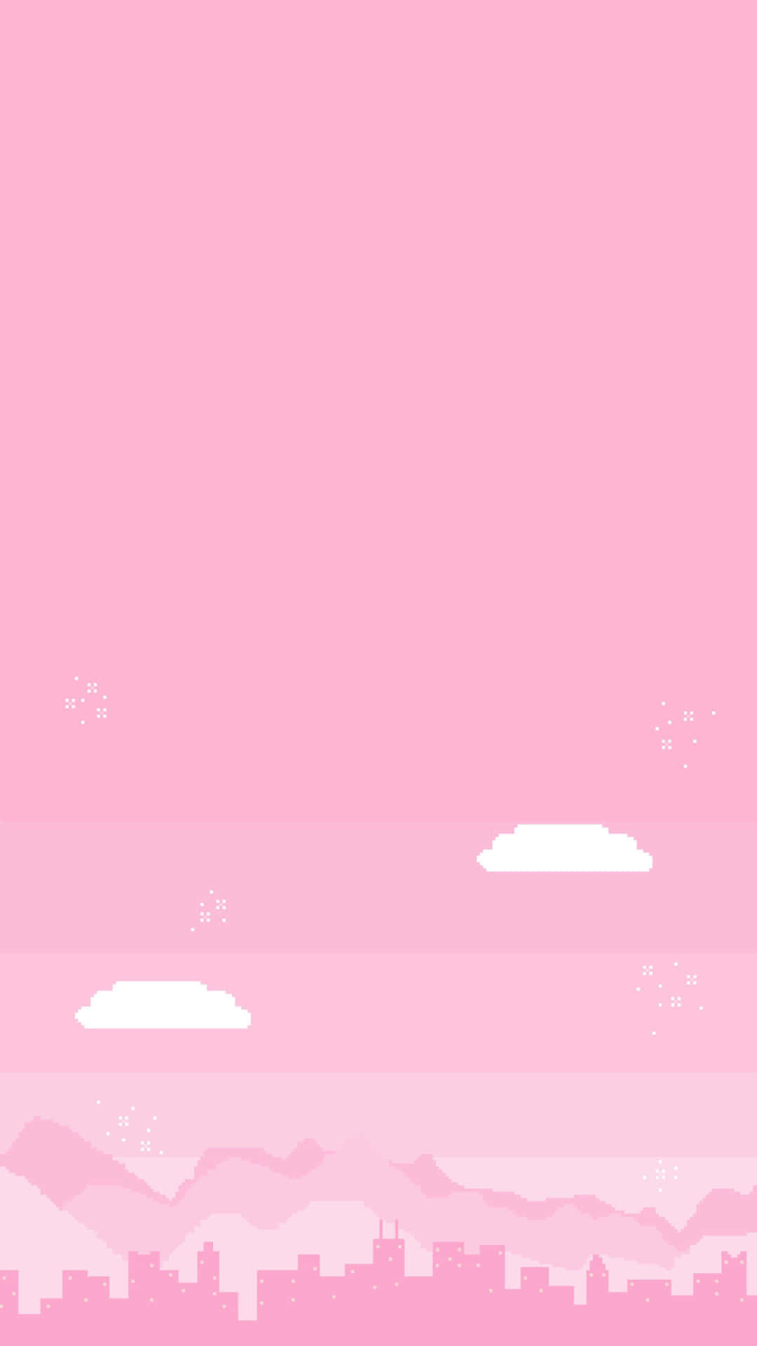Aesthetic City Pastel Pink Background