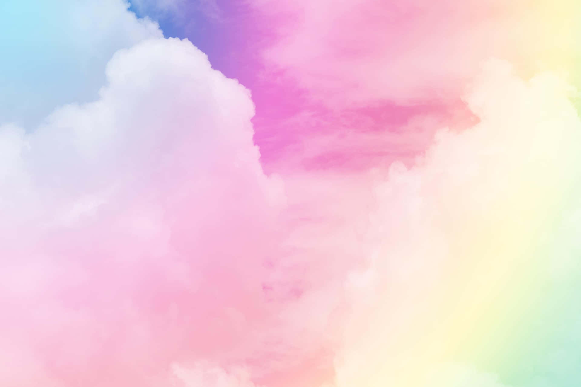 Aesthetic Pastel Rainbow Clouds Background