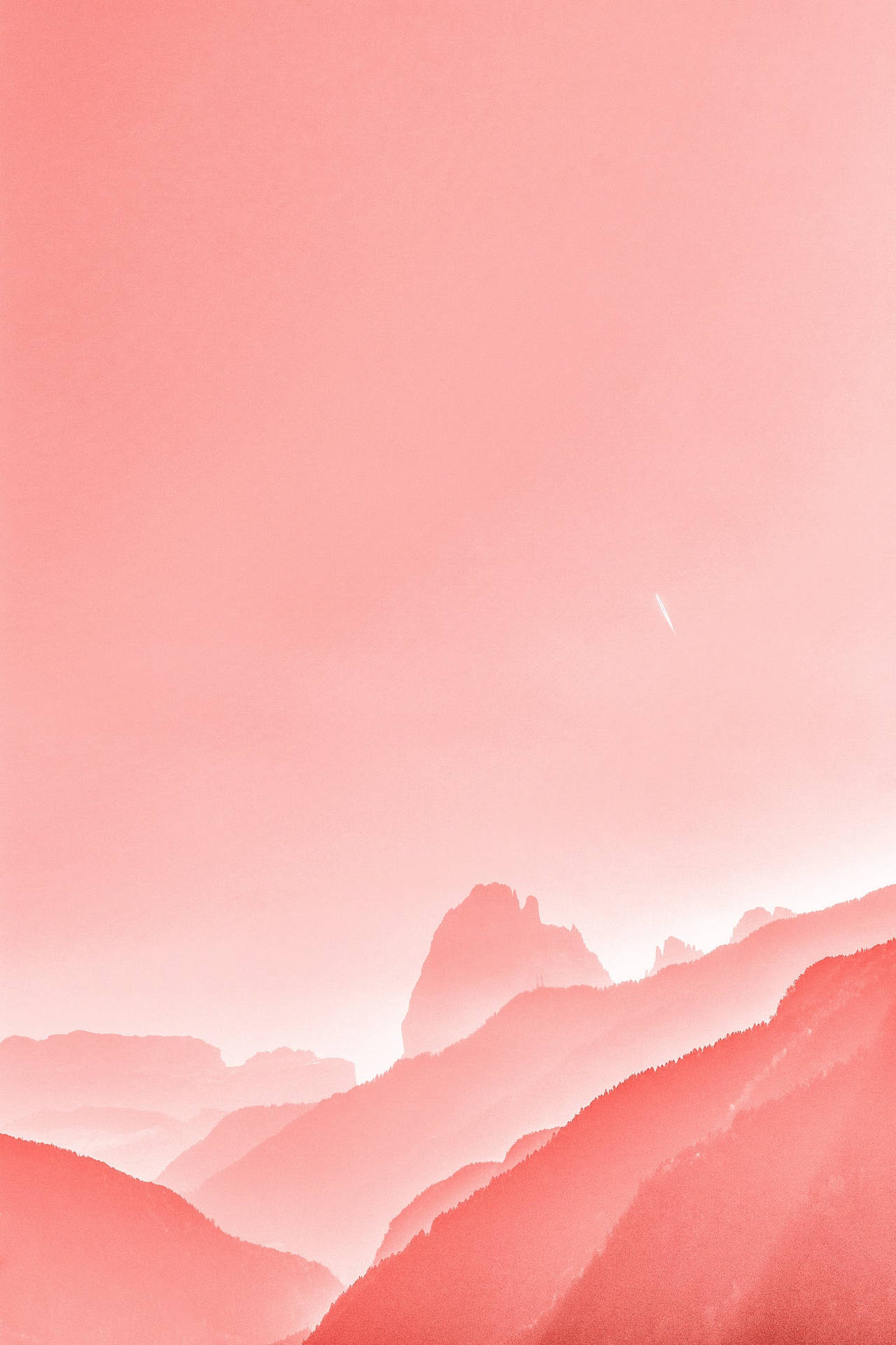 Aesthetic Pastel Pink Color Mountains Wallpaper