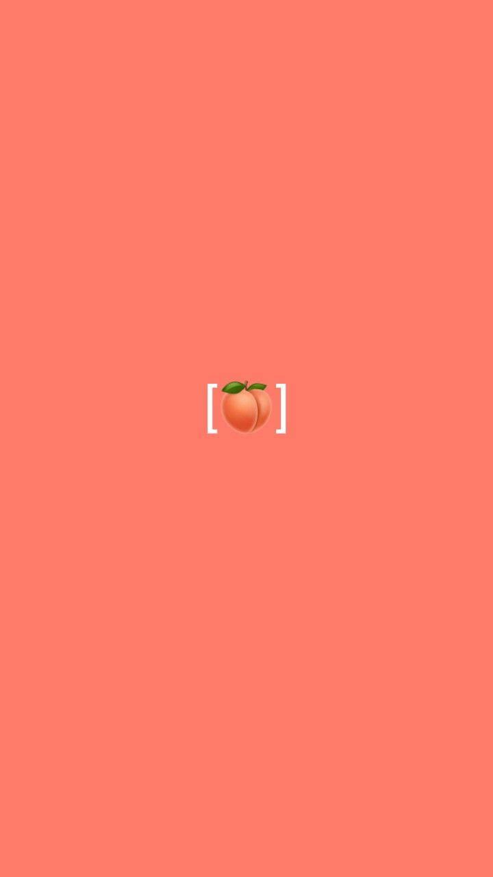 Aesthetic Peach Pink Emoji Brackets Wallpaper