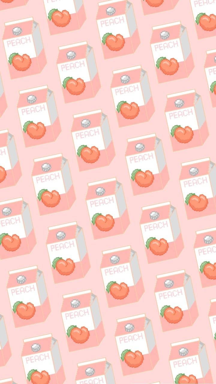 Aesthetic Peach Pink Juice Boxes Wallpaper