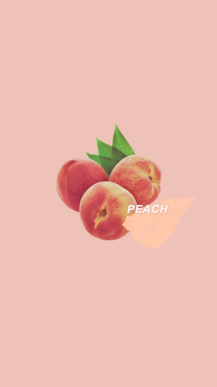 Aesthetic Peach Pink Three Peaches Wallpaper