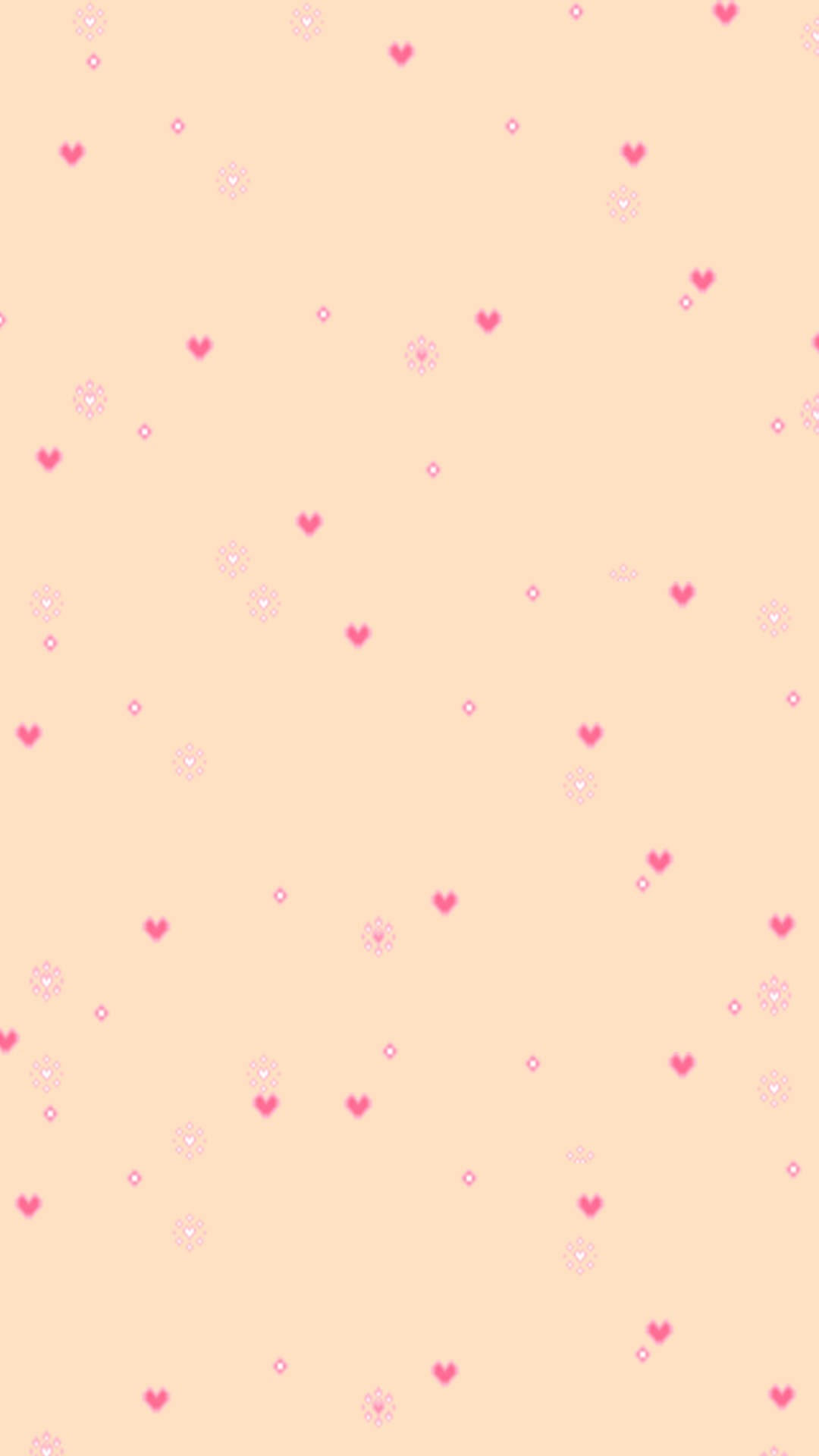 Aesthetic Peach Pink Tiny Hearts Wallpaper