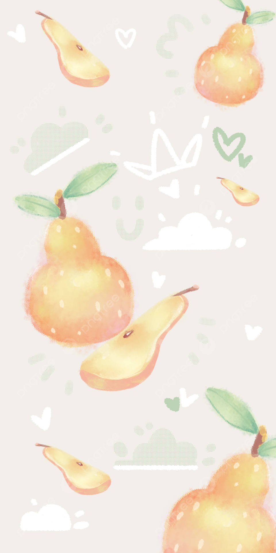 Aesthetic Pear Illustration Wallpaper