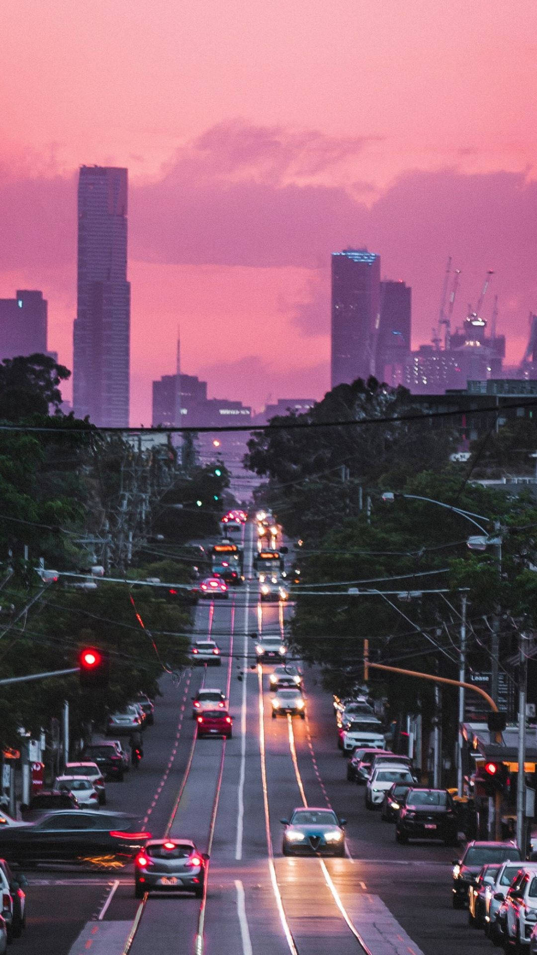 Aesthetic Pink Above The City Picture