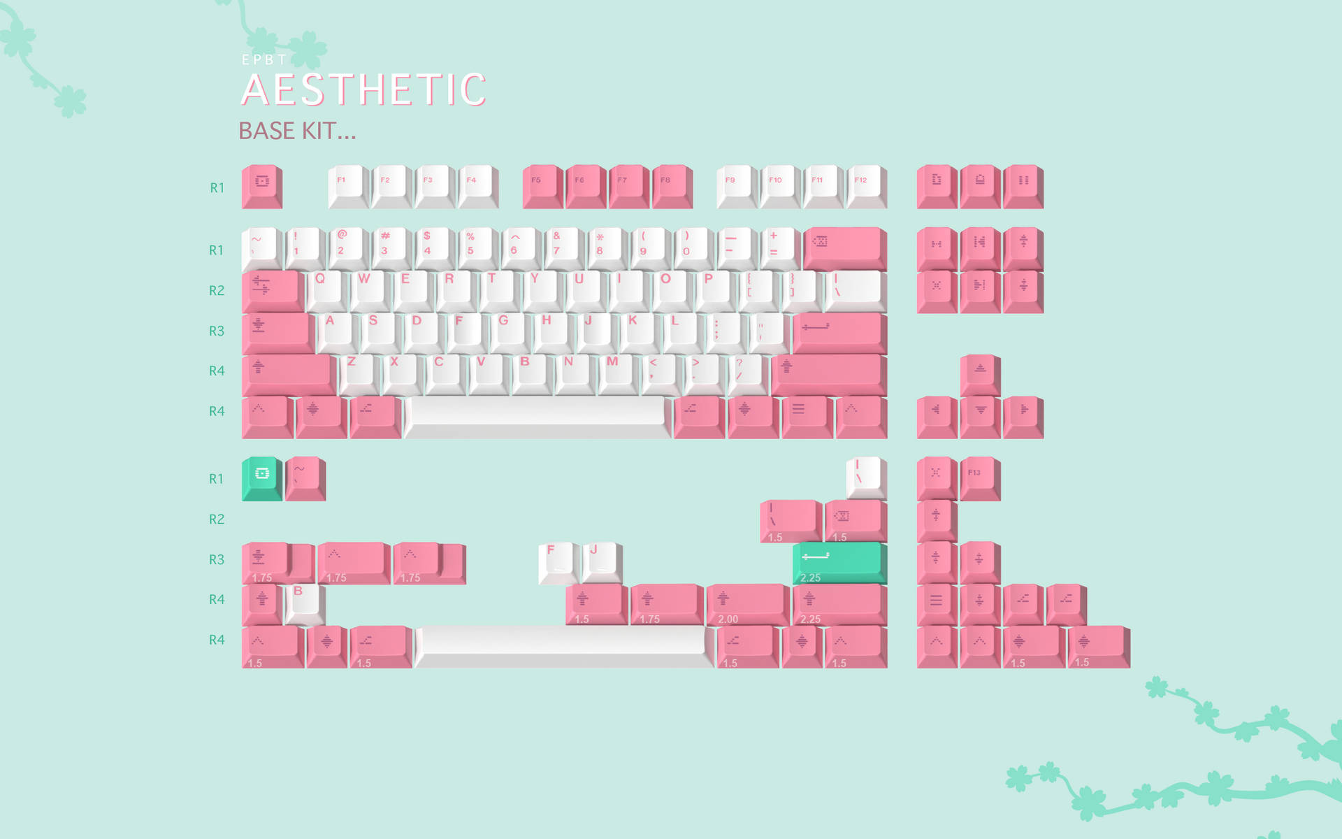 Æstetisk pink og hvidt tastatur Wallpaper