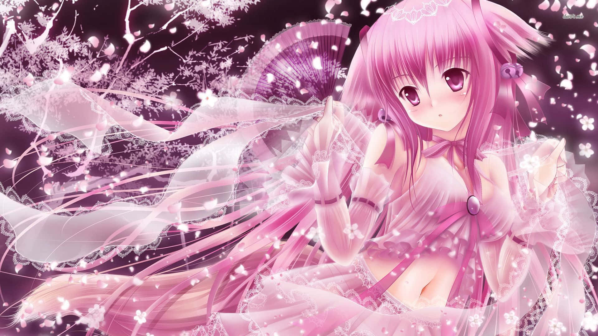 A beautiful and creative aesthetic pink anime background
