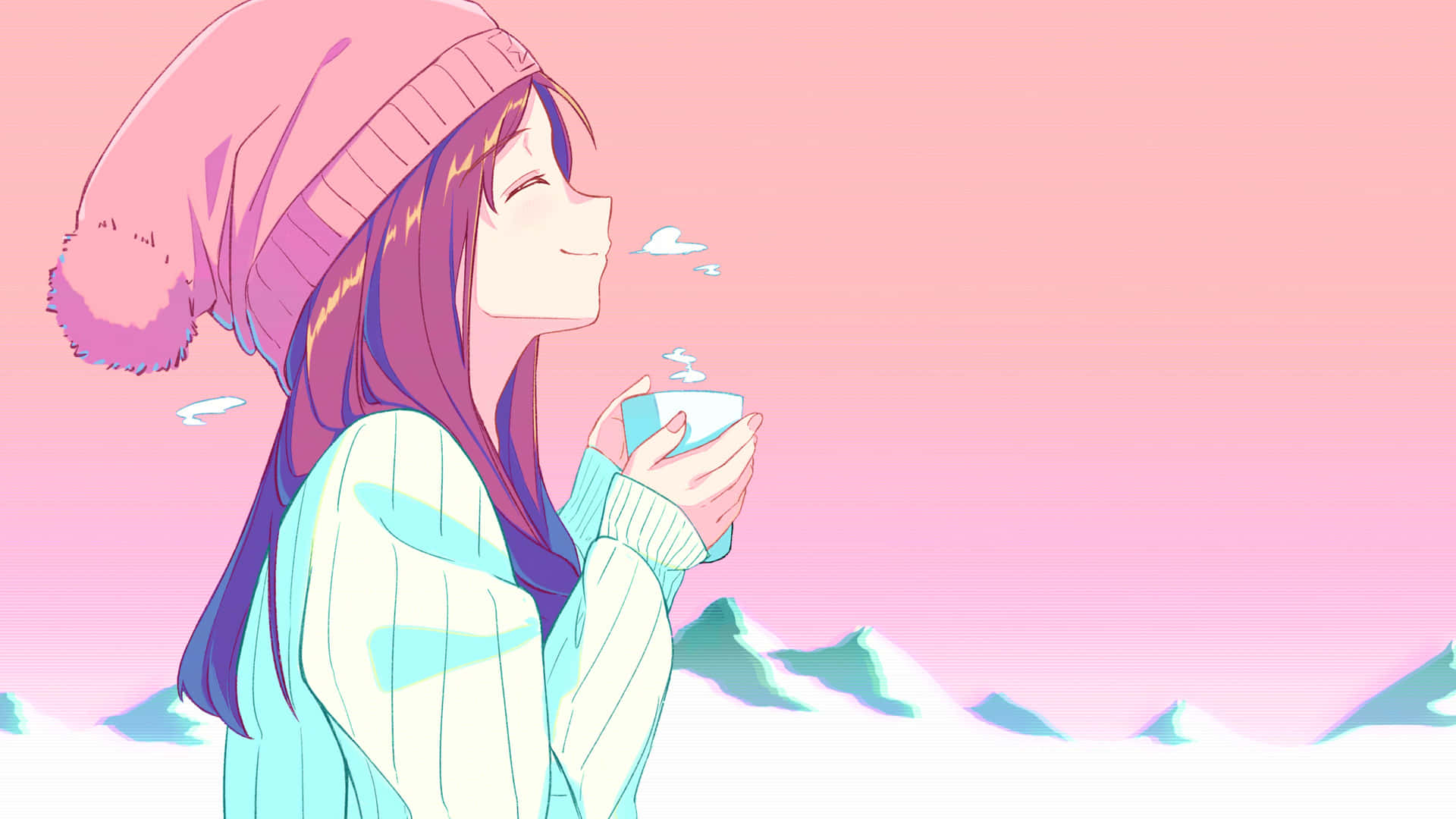 Backdrop of a Vibrant Pink Aesthetic in Anime