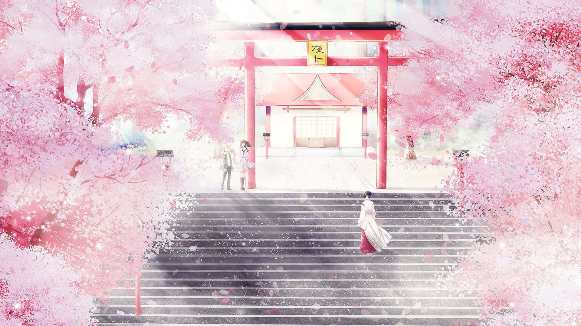 Affascinantesfondo Estetico Rosa Con Tematica Anime.