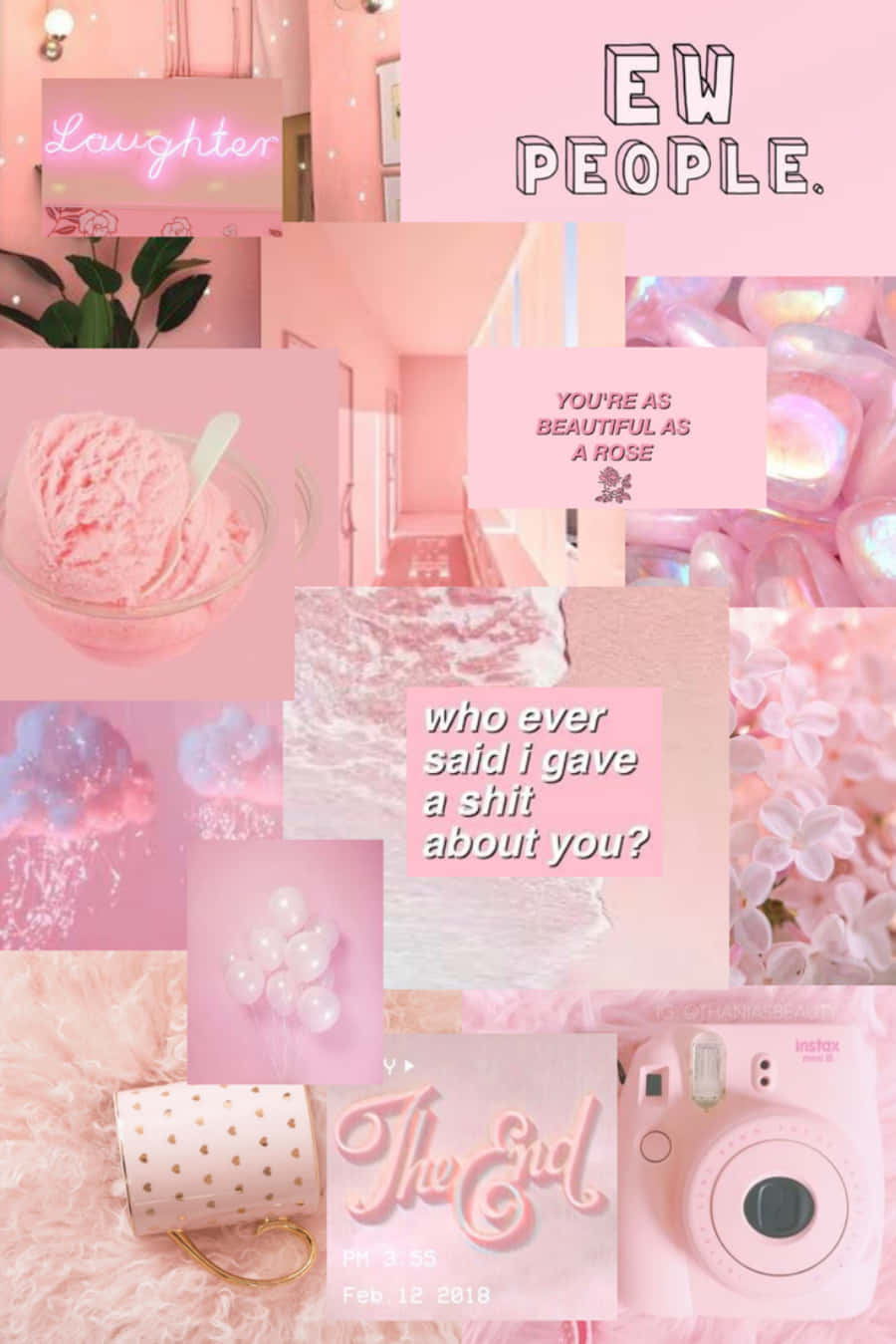 Pinkund Weißes Collage Mit Pink Und Weiß Wallpaper