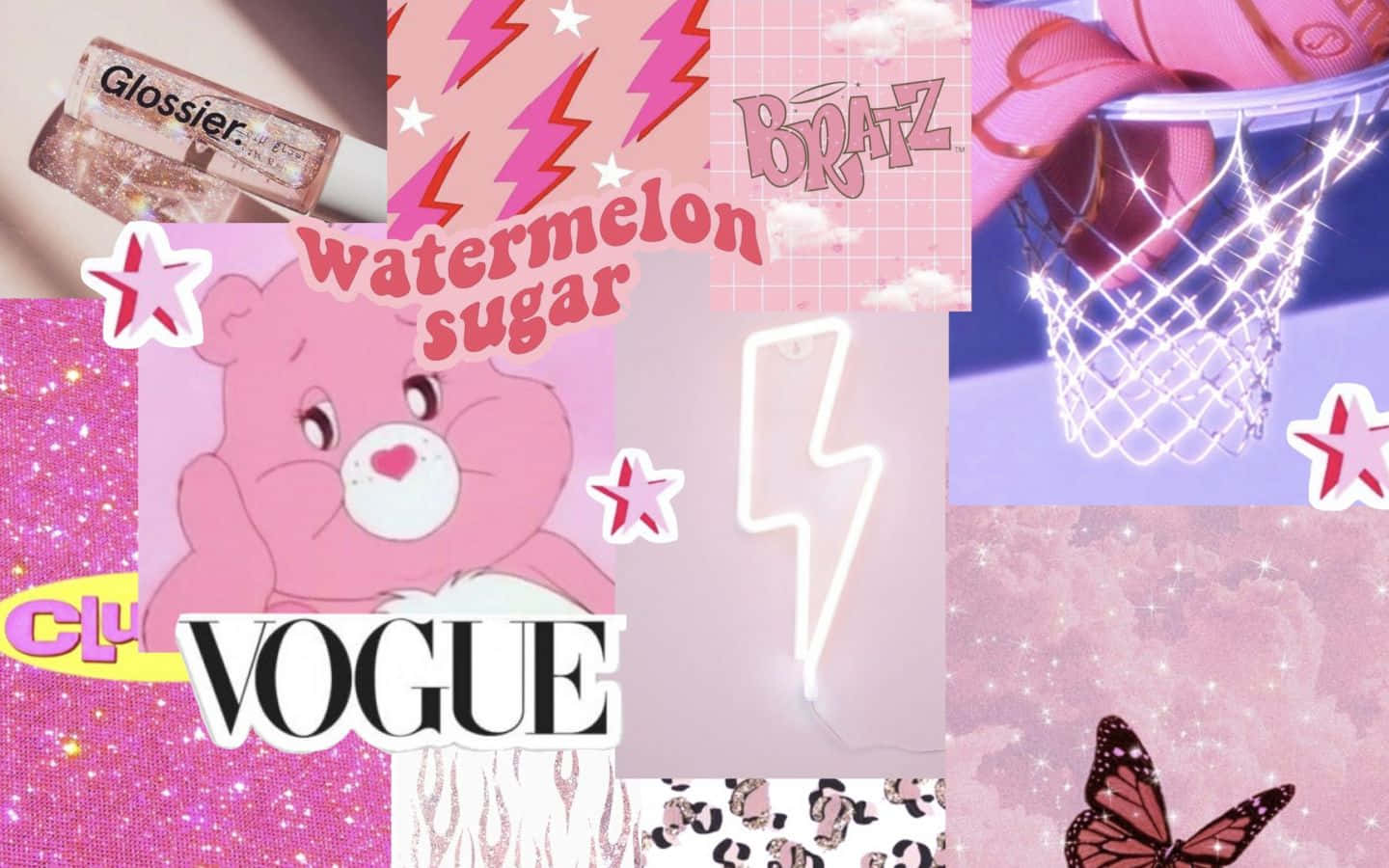 Aesthetic Pink Collage 1440 X 900 Wallpaper