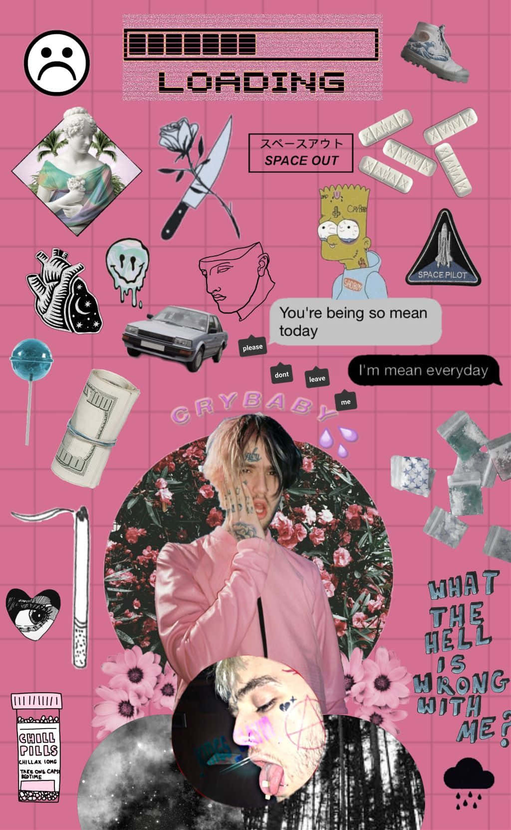 "Elegant Pink Art Collage" Wallpaper