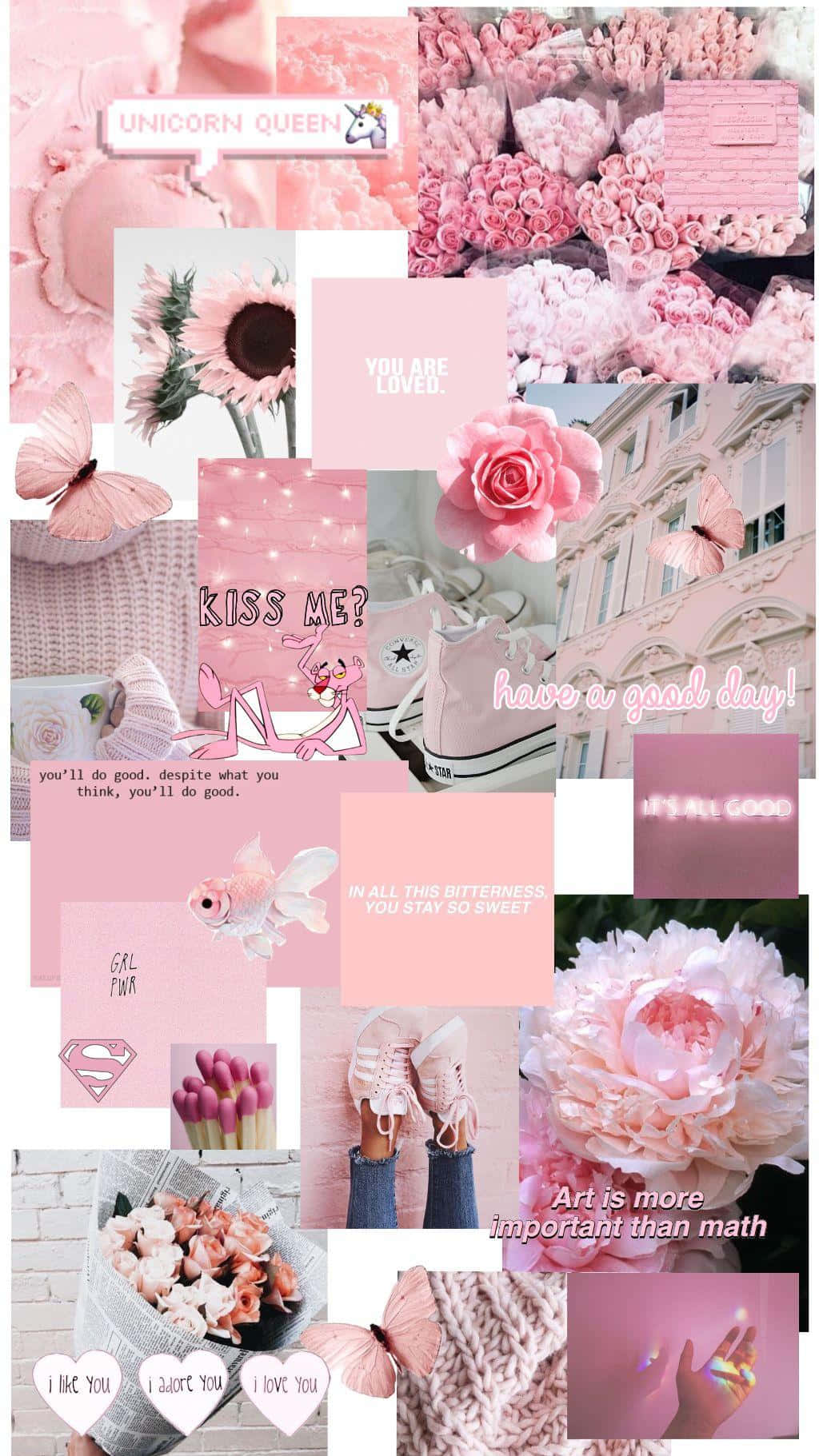 Pinkday Collage Von Samantha Mcfly Wallpaper